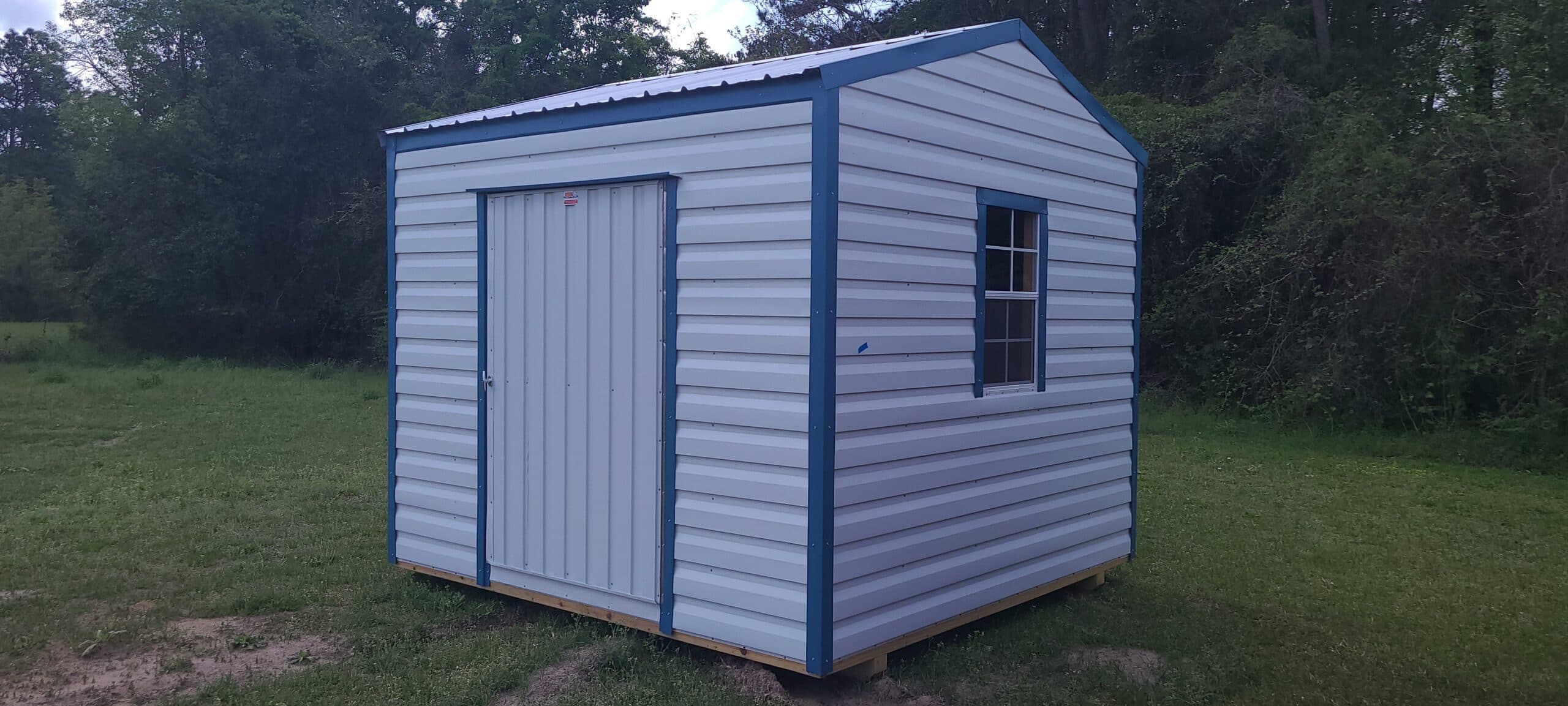 10 x 10 White Hawaiian Blue Shed — thumbnail 2