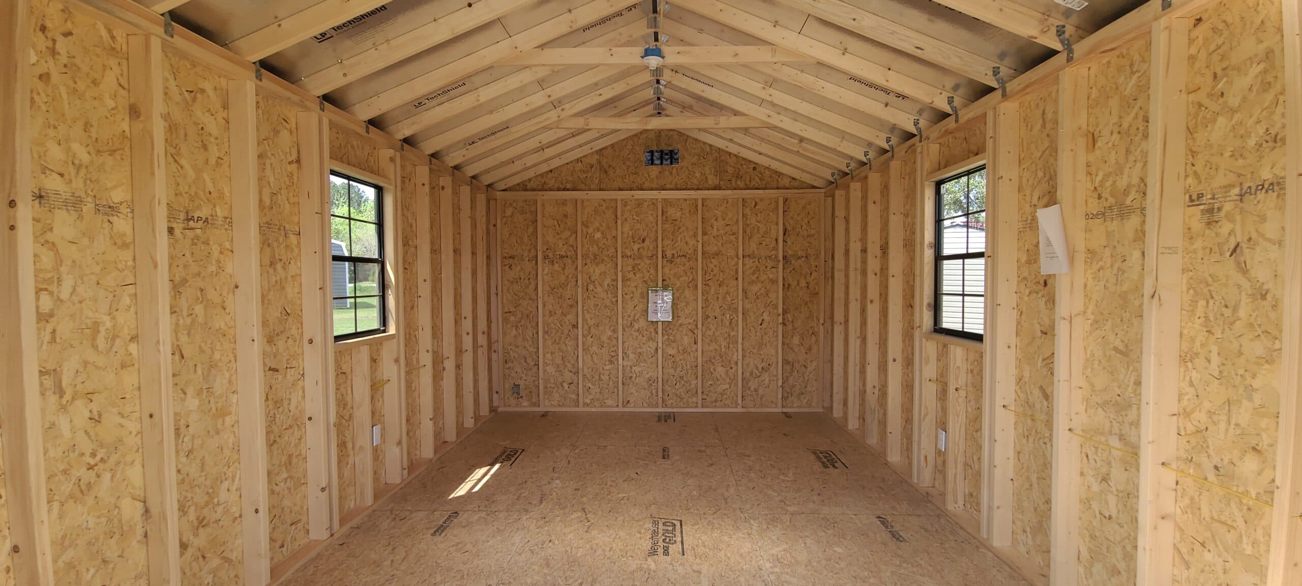 12 x 16 Wood Charcoal Outdoor Shed — thumbnail 3