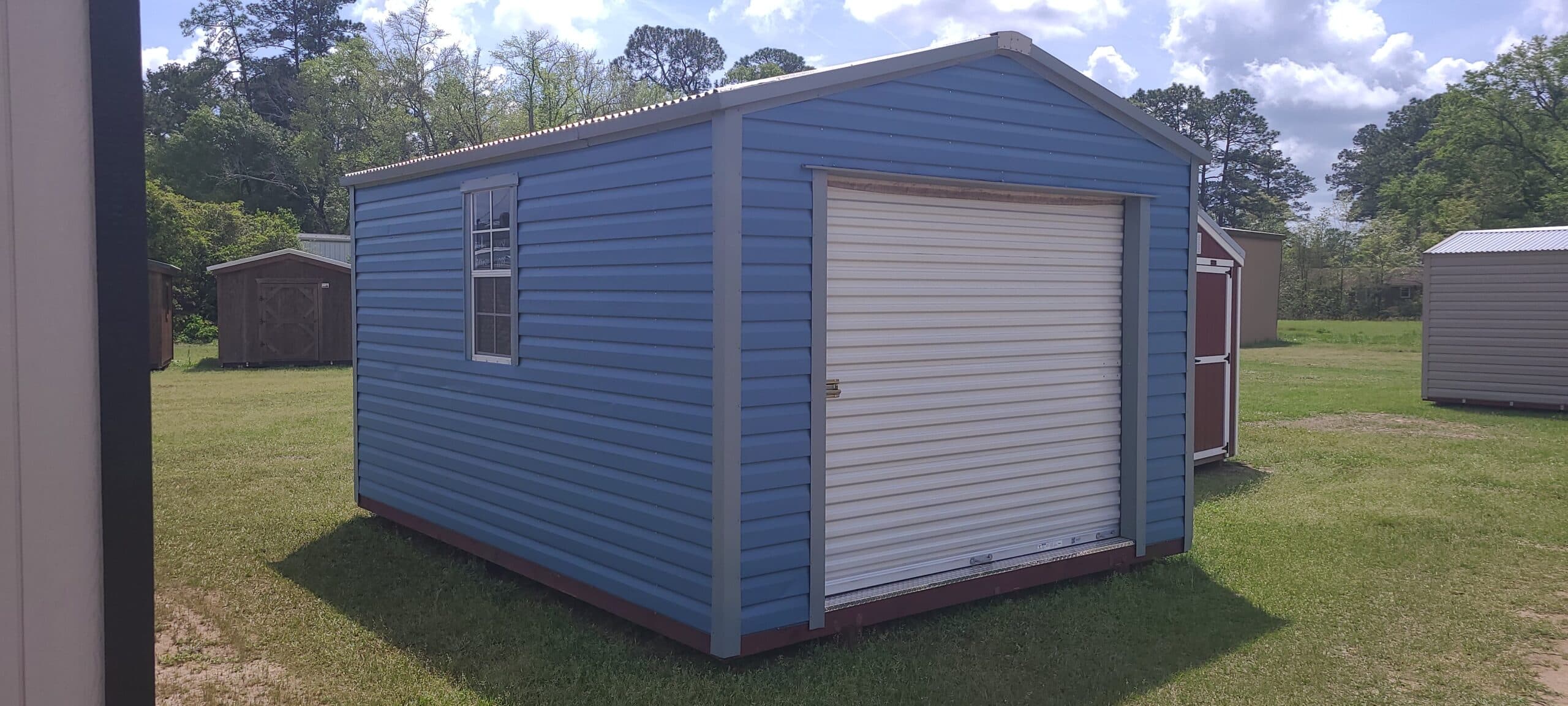 Blue Dove Grey 12×16 Portable Building — thumbnail 2