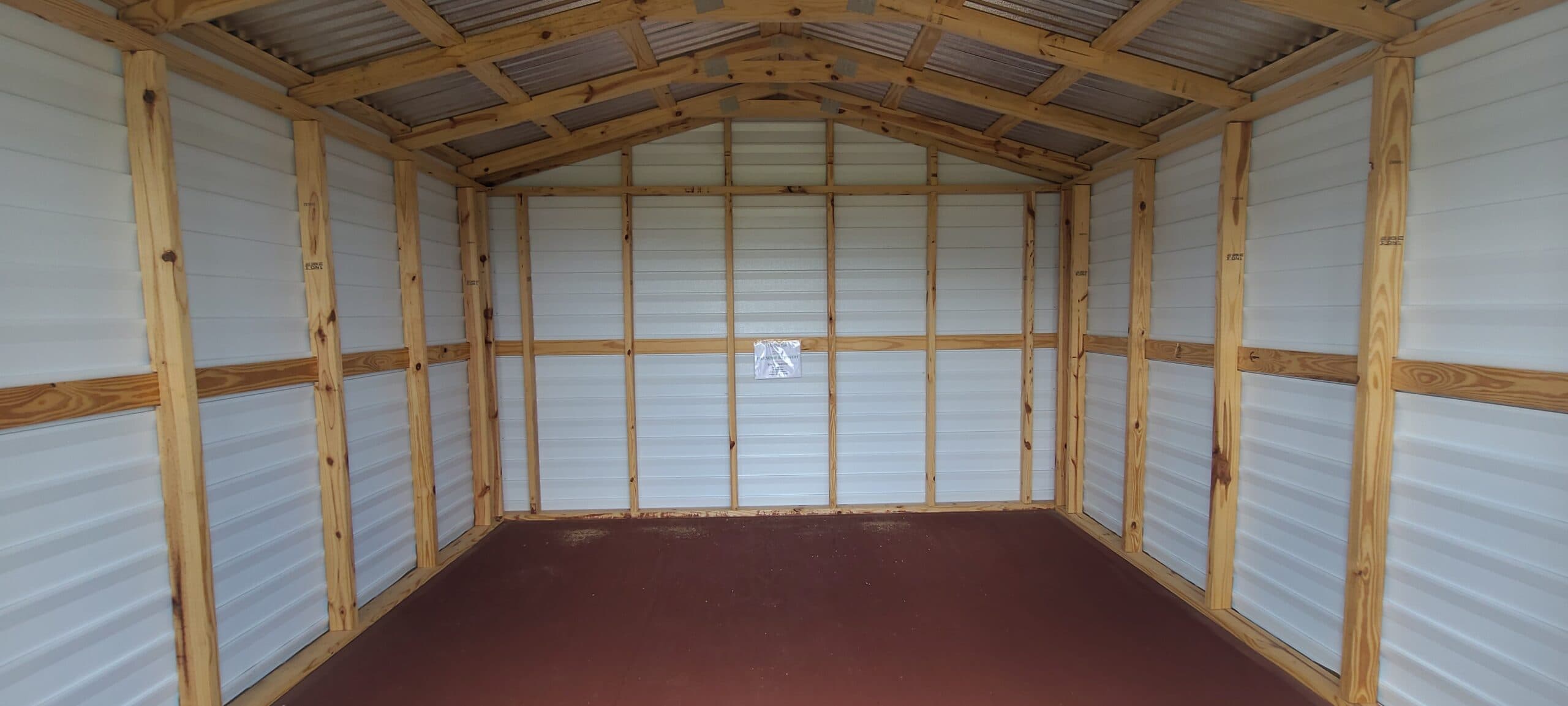 Burgandy White 12×12 Portable Building — thumbnail 3