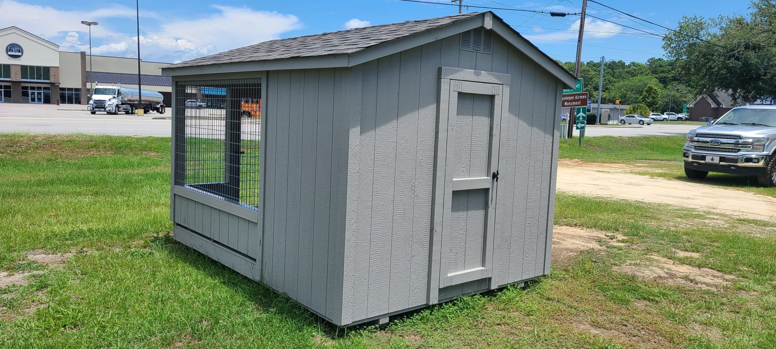 Premium Single Bay Dog Kennel with Shingle Roof — thumbnail 3