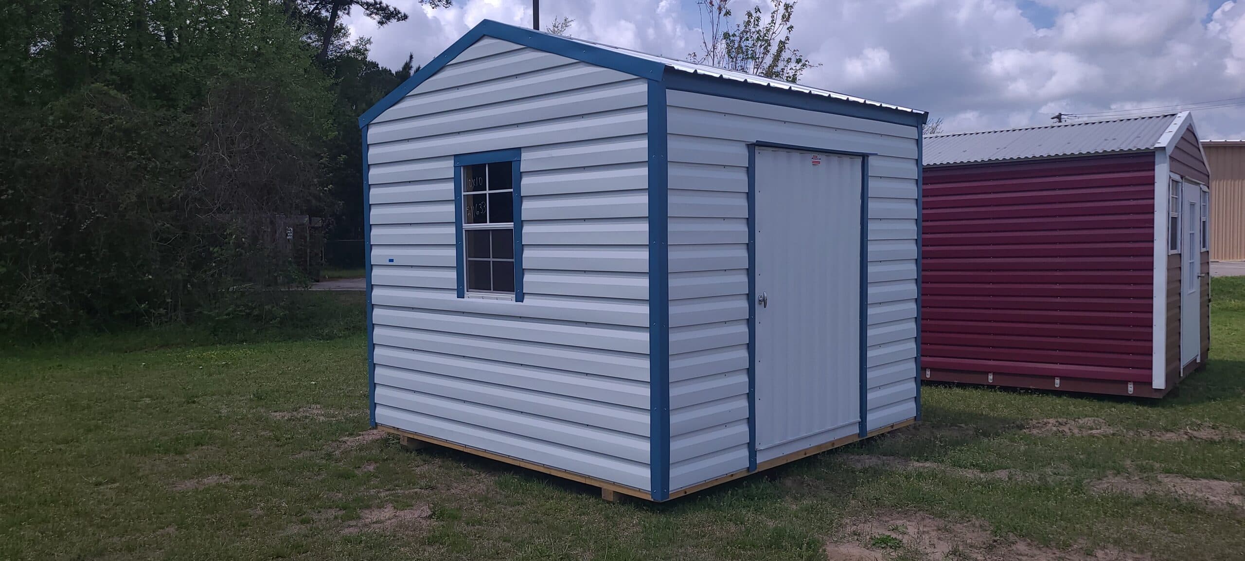 10 x 10 White Hawaiian Blue Shed