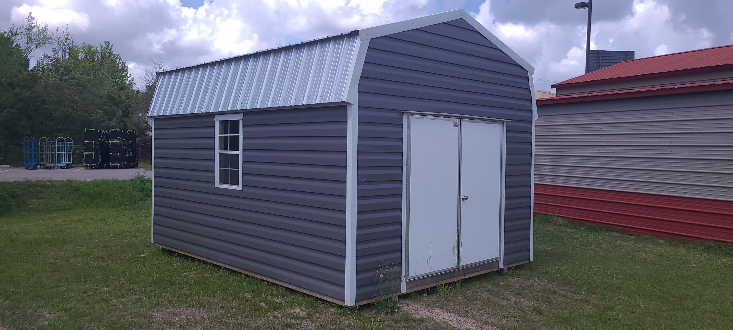 12 x 16 Charcoal White Outdoor Shed
