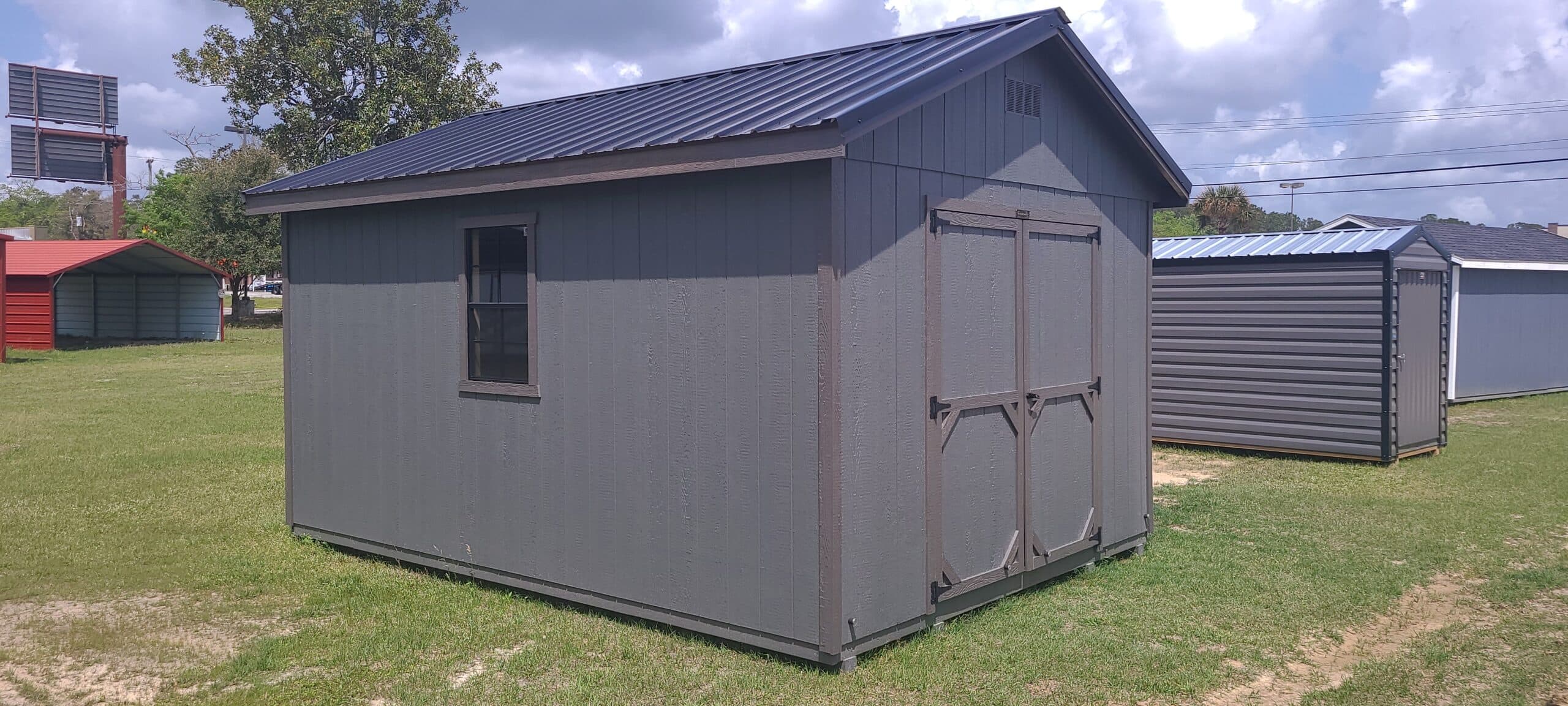 12 x 16 Wood Charcoal Outdoor Shed
