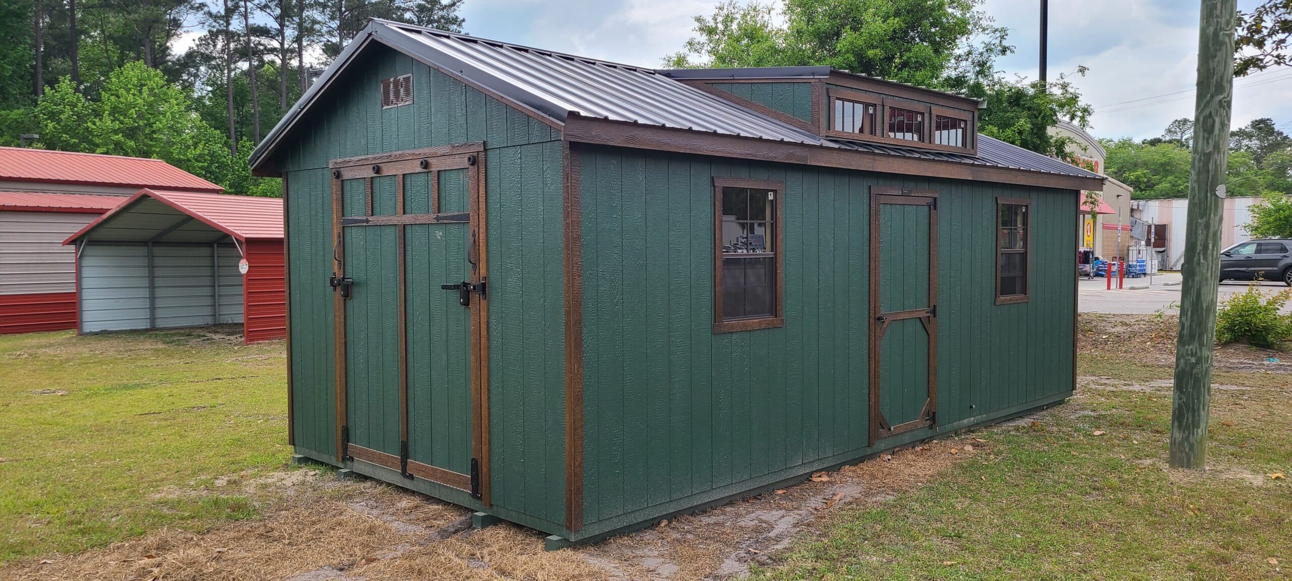 12 x 24 Green Chestnut Portable Building
