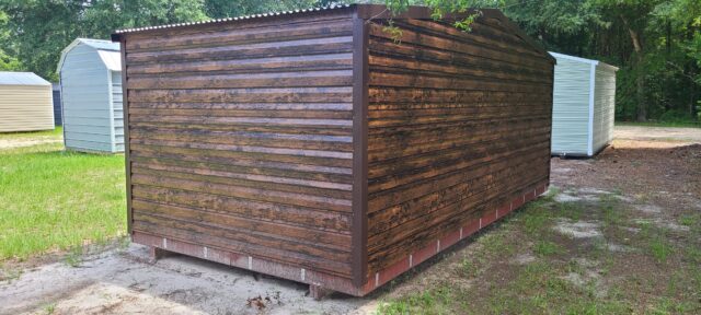 20' x 10' Brown Portable Storage Shed - Image 2