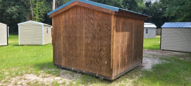 stained portable shed used