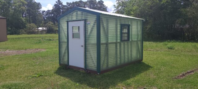 Green Fiberglass 8x12 Portable Building - Image 2