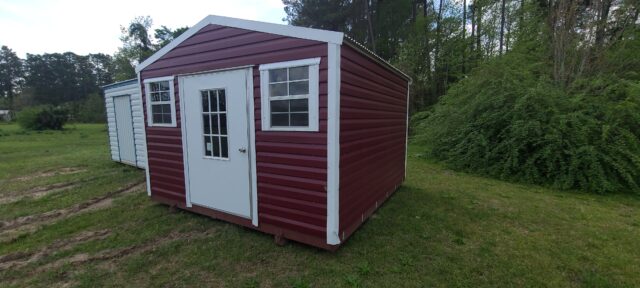 Burgandy White 12x12 Portable Building - Image 2